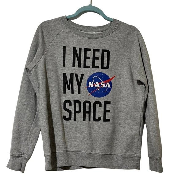 Freeze Tops - Freeze women's size M NASA "I Need My Space" gray long sleeve sweatshirt
